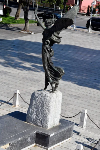 Kavala Greece June 2023 Statue Goddess Nike City Public Park — Stock Photo, Image