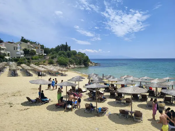 Palio Grecia Junio 2023 Personas Identificadas Disfrutan Soleado Día Verano —  Fotos de Stock