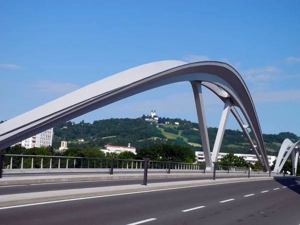 Austria Nuevo Puente Sobre Río Danubio Para Reemplazar Viejo Puente — Foto de Stock