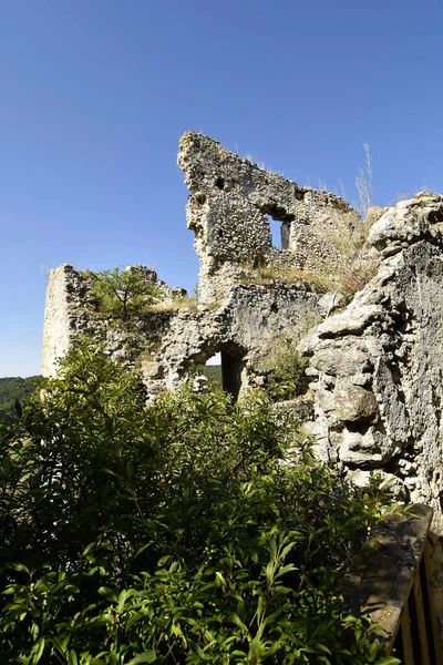 Austria Parte Del Castello Medievale Falkenstein Una Famosa Regione Vinicola — Foto Stock