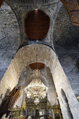 Larnaca, Kıbrıs - 30 Eylül 2023: Saint Lazarus 'un Kıbrıs' ın güney kesimindeki eski ortaçağ kilisesinin kasası