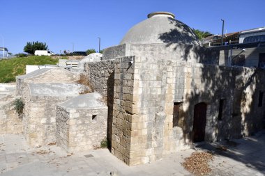 Paphos, Kıbrıs - 02 Ekim 2023: Avrupa Kültür Başkenti 2017 'deki Eski Kent' te Türk hamamı