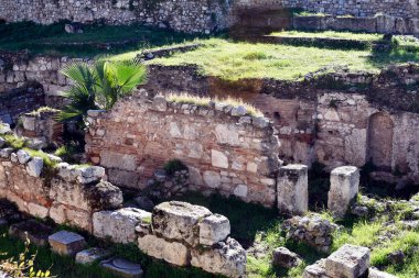 Atina, Yunanistan - Antik Roma bazilikasının kalıntıları