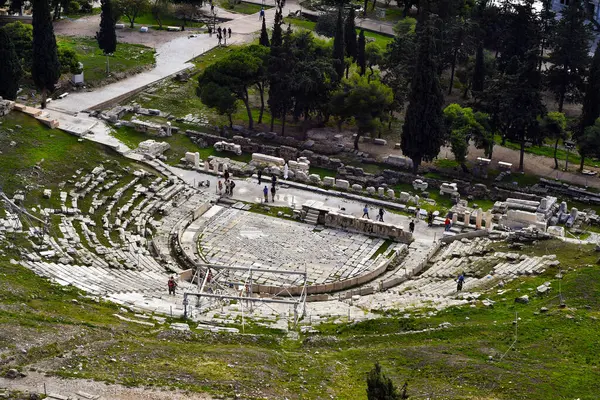 stock image Athens, Greece - December 20, 2023: Acropolis view to Dionysos Theater
