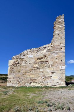 Yunanistan, antik Makedonya 'nın Marmari Kulesi' ndeki Amphipolis sahasındaki güçlendirilmiş duvarın bir parçası