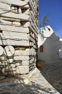 Paros, Greece - September 17, 2024: The medieval Frankish Castle from 13th century in the old town of Parikia clipart