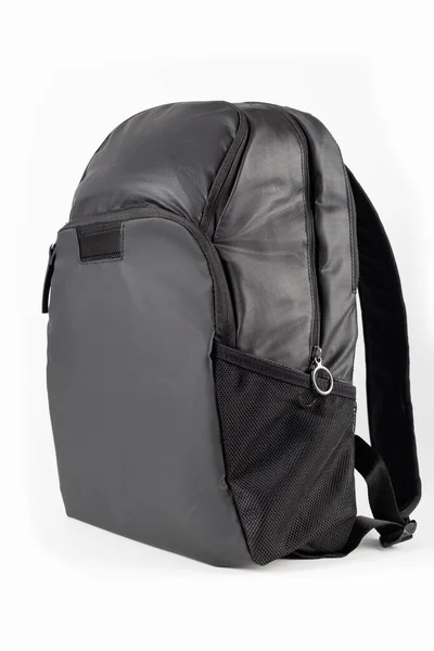 Black Ripstop Backpack Isolated White Background — 스톡 사진