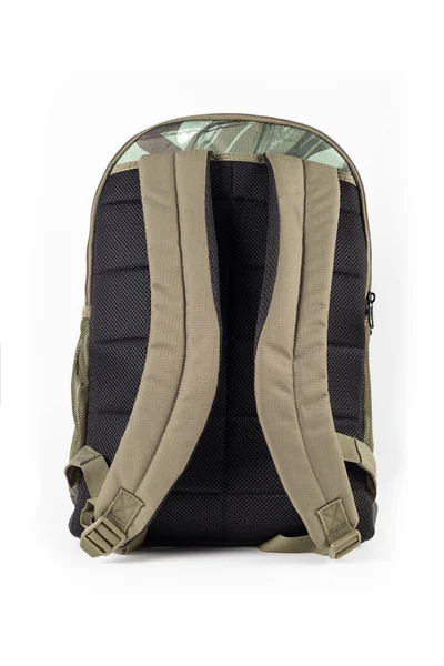 Green Camo Ripstop Backpack Isolated White Background — 스톡 사진