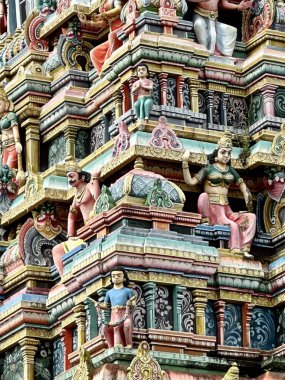 Britanya 'daki Tamil Tookay Tapınağı detayları Mauritius.