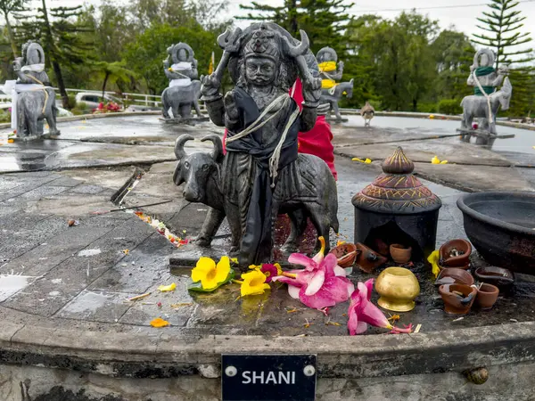 stock image August 13th, 2023, Grand Bassin, Mauritius: Statue of Shani God at Ganga Talao temple entrance