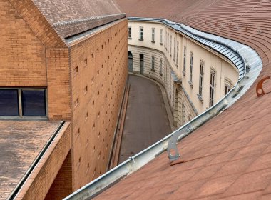 Viyana caddesinin çatı manzarası 