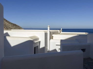 Cycladic ev çatılarının arka planı