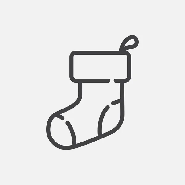 Різдвяна Значок Шкарпетки Новорічно Різдвяний Елемент Дизайну Векторні Ілюстрації — стоковий вектор
