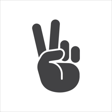 Hand symbol. Hand gesture icon. Hand geometric style icon. Hand sign language icon. Vector illustration