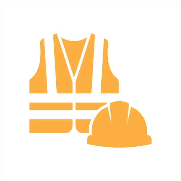 Значок Конструкции Safety Helmet Safety Vest Icon Design Логотип Человека — стоковый вектор