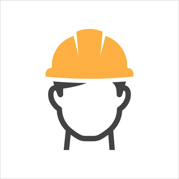 Construction Worker Icon Safety Man Icon Safety Helmet Icon Vector — Vetor de Stock