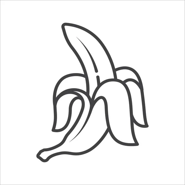 Peeled Banana Linear Icon Vector Banana Fruit Linear Icon Isolated — Stock Vector