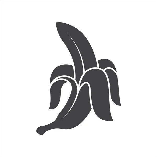 Очищенный Вектор Банановой Иконы Икона Банановых Фруктов Выделена Белом Фоне — стоковый вектор
