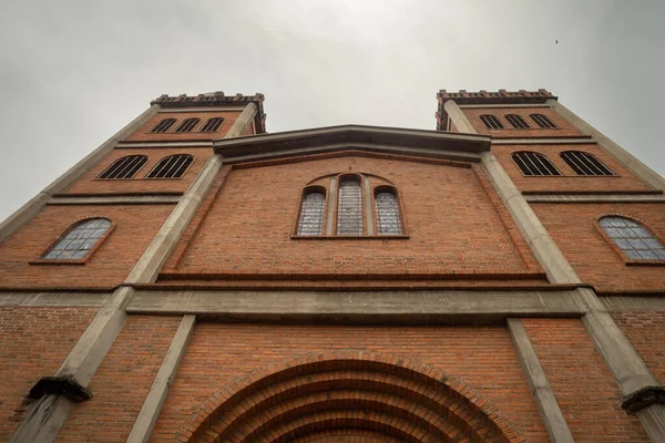 Stock image Facade of the Cathedral Virgen de las Mercedes Against Grey Sky