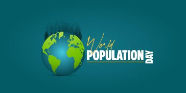 Vector illustration of World Population Day Concept, 11 July. Overcrowded, overloaded, explosion of world population and starvation. Template for background with banner, poster and card. clipart