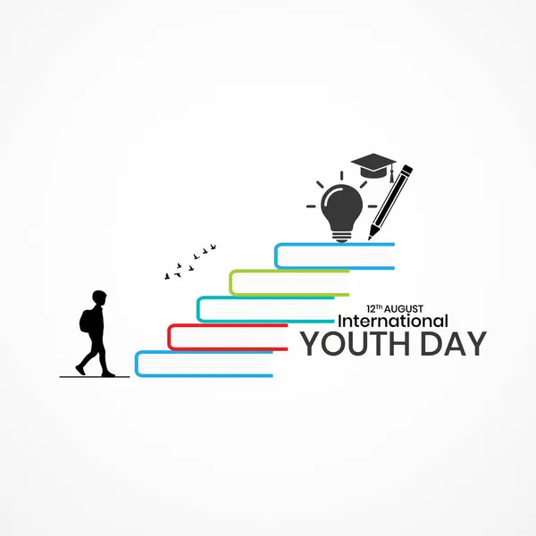 stock vector Creative vector illustration of International Youth Day Celebration, Friendly team, cooperation, friendship, Card with colorful crowd people, Youth Skills Day, 15 July. World Youth Skills Day text