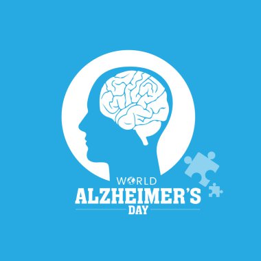 Alzheimer hastalığı ve diğer bunama türleri için Dünya Alzheimer Ayı kampanyası. Alzheimer ve beyin farkındalığı vektör çizimi Hodgkin 'in lenfoma farkındalığı. Dünya Lupus Günü ve Dünya Kanseri.