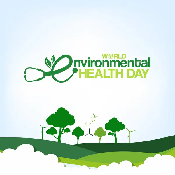 stock vector World Environmental Health Day creative green natural ecological eco-friendly concept idea design background social media banner poster web, World Health Day. Global Health Awareness Concept.