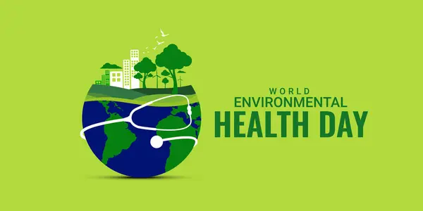 stock vector World Environmental Health Day creative green natural ecological eco-friendly concept idea design background social media banner poster web, World Health Day. Global Health Awareness Concept.