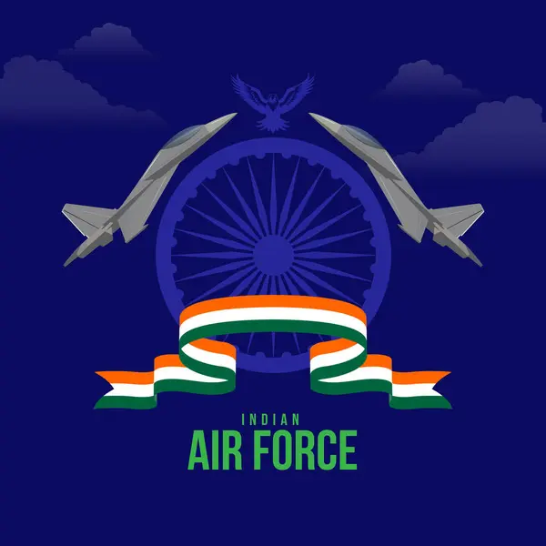 stock vector Indian Air Force Day, Air Force Day creative banner poster logo background web social media design vector illustration isolated.