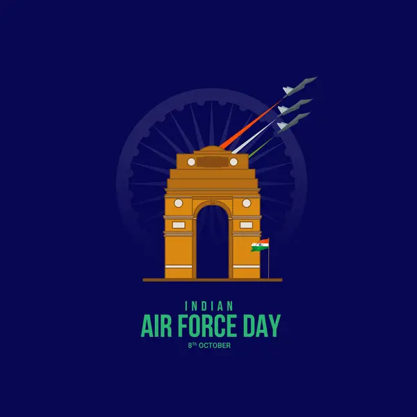 stock vector Indian Air Force Day, Air Force Day creative banner poster logo background web social media design vector illustration isolated.