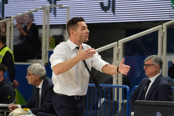 Alessandro Rossi Entrenador Jefe Givova Scafati Durante Campeonato Italiano Baloncesto —  Fotos de Stock