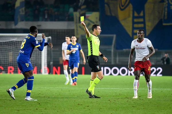 Maçın Hakemi Juan Luca Sacchi Talyan Futbol Takımı Serie Maçında — Stok fotoğraf