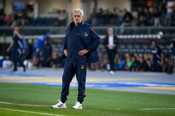 Roma Head Coach Jose Mourinho Italian Soccer Serie Match Hellas — Stock Photo, Image