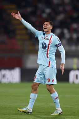 AC Monza takımından Matteo Pessina, İtalya 'nın Monza kentindeki U-Power Stadyumu' nda oynanan AC Monza-Bologna FC maçında 31 Ekim 2022 tarihinde jest yaptı.