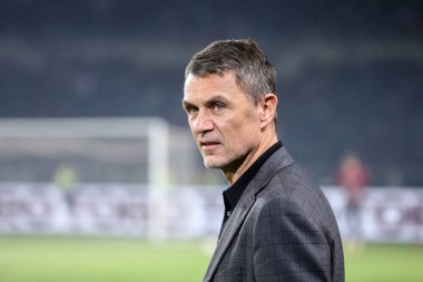 Torino FC ile AC Milan arasında 30 Ekim 2022 'de İtalya' nın Torin kentinde oynanan Stadio Olimpico Grande Torino 'da oynanan 2022 / 23 karşılaşmasında AC Milan Teknik Direktörü Paolo Maldini