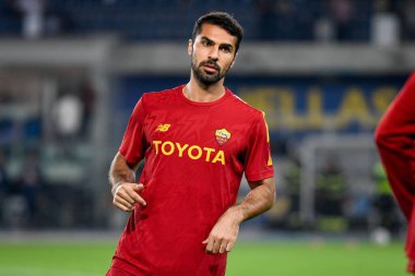 İtalyan futbolu Serie A maçında Roma 'nın Mehmet Celik portresi, 31 Ekim 2022' de İtalya 'nın Verona kentindeki Marcantonio Bentegodi stadyumunda Hellas Verona FC ile AS Roma karşılaşması, Fotoğraf: Ettore Griffon