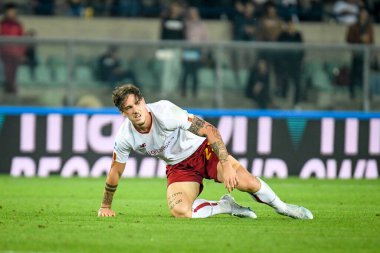 Roma 'nın Nicolo Zaniolo portresi İtalyan futbol takımı Serie A' nın 31 Ekim 2022 'de İtalya' nın Verona kentindeki Marcantonio Bentegodi stadyumunda oynanan Hellas Verona FC - AS Roma maçında tepki gösterdi.