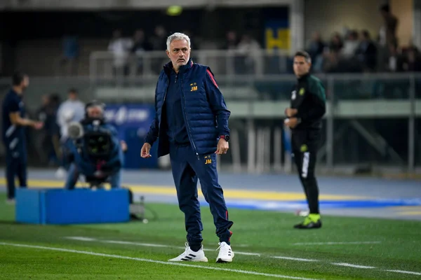 Roma Head Coach Jose Mourinho Gestures Italian Soccer Serie Match — Stock Photo, Image