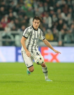 UEFA Şampiyonlar Ligi H Grubu sırasında Juventus Fc 'ten Nicolo Faggioli, 2 Kasım 2022' de İtalya 'nın Allianz Stadyumu' nda Juventus Fc ve Paris Saint Germain arasında oynanan futbol karşılaşması. Fotoğraf: Nderim Kaceli - Fotoğraf: Nderim Kaceli / LiveMedi