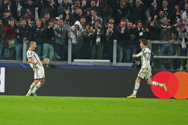 Leonardo Bonucci (Juventus FC) UEFA Şampiyonlar Ligi futbol karşılaşmasında golü kutlar: Juventus FC - Paris Saint-Germain FC - Torino, İtalya Allianz Stadyumu, 02 Kasım 2022