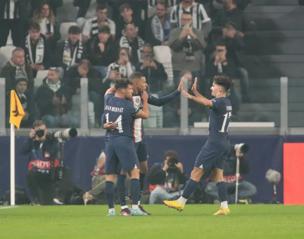 Kylian Mbappe Paris Saint Germain Comemorando Após Gol Durante Grupo — Fotografia de Stock