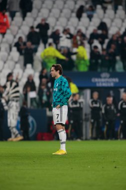 Juventus Fc takımından Federico Chiesa UEFA Şampiyonlar Ligi H Grubu sırasında, 02 Kasım 2022 tarihinde İtalya 'nın Allianz Stadyumu' nda Juventus Fc ve Paris Saint Germain arasında oynanan futbol karşılaşması. Fotoğraf: Nderim Kaceli - Fotoğraf: Nderim Kaceli / LiveMedi