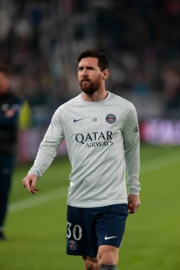 UEFA Şampiyonlar Ligi H Grubu sırasında Paris Saint-Germain FC 'den Lionel Messi, 2 Kasım 2022' de İtalya 'nın Allianz Stadyumu' nda Juventus Fc ve Paris Saint Germain arasında oynanan futbol karşılaşması. Fotoğraf: Nderim Kaceli - Fotoğraf: Nderim Kaceli / LiveMedi