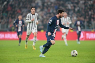 UEFA Şampiyonlar Ligi H Grubu sırasında Paris Saint-Germain FC 'den Lionel Messi, 2 Kasım 2022' de İtalya 'nın Allianz Stadyumu' nda Juventus Fc ve Paris Saint Germain arasında oynanan futbol karşılaşması. Fotoğraf: Nderim Kaceli - Fotoğraf: Nderim Kaceli / LiveMedi