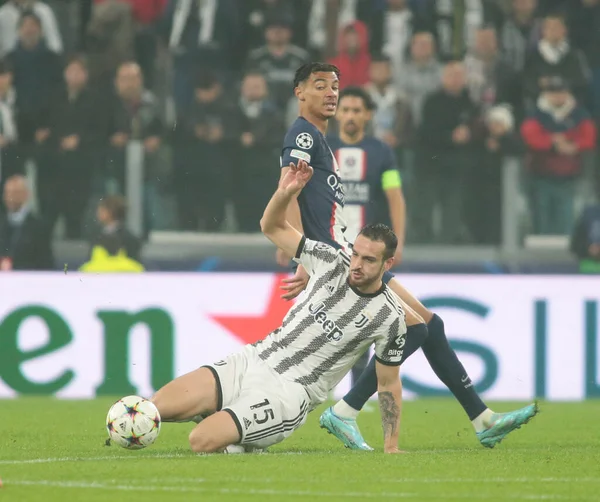 Juventus Fc takımından Federico Gatti, UEFA Şampiyonlar Ligi Grubu H, Juventus Fc ve Paris Saint Germain arasında oynanan futbol maçı sırasında, 02 Kasım 2022 tarihinde İtalya 'nın Allianz Stadyumu' nda oynanmıştır. Fotoğraf: Nderim Kaceli - Fotoğraf: Nderim Kaceli / LiveMedi