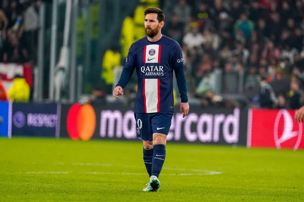 Lionel Messi Paříž Saint Germain Během Fotbalového Utkání Ligy Mistrů — Stock fotografie