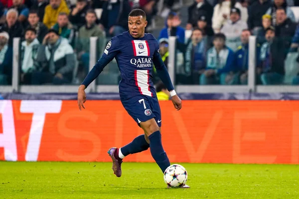 Kylian Mbappe Paříž Saint Germain Během Fotbalového Utkání Ligy Mistrů — Stock fotografie
