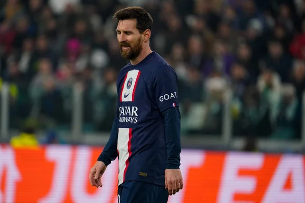 Lionel Messi Paris Saint Germain Decepcionado Durante Jogo Futebol Liga — Fotografia de Stock