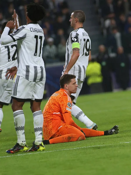 Wojciech Szczesny Juventus Portero Decepcionado Durante Partido Fútbol Liga Campeones — Foto de Stock