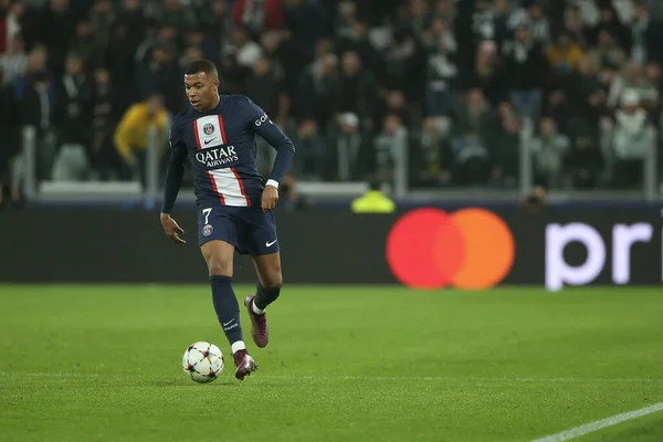 Kylian Mbappe Paříž Saint Germain Během Fotbalového Utkání Ligy Mistrů — Stock fotografie